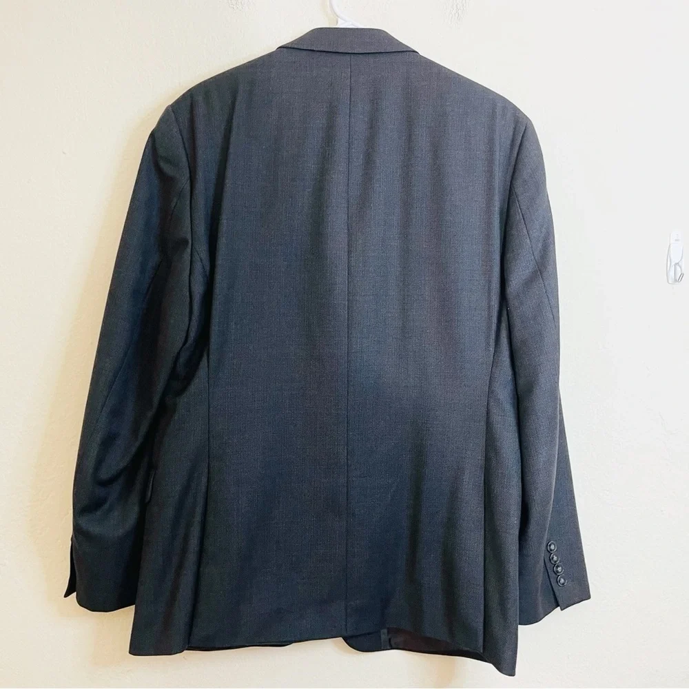 Calvin Klein Wool Natural Stretch Men Suit Blazer Jacket 42R Black Pockets